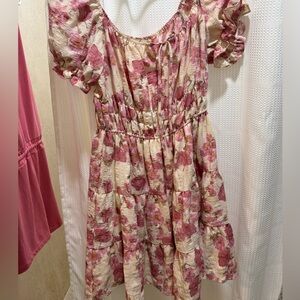 Floral Dress in Pink and Cream xxl